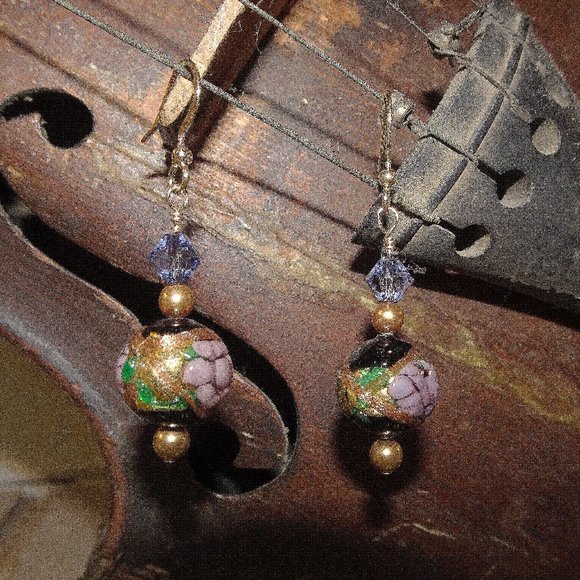 Hand-crafted artisanal earrings made from authentic Murano lampwork - Picture 1 of 11